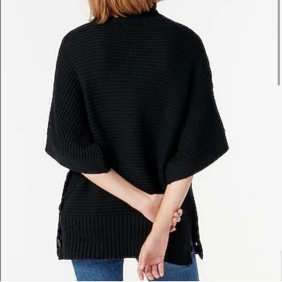 J. Crew Turtleneck poncho Black AR947 Medium - Picture 3 of 8